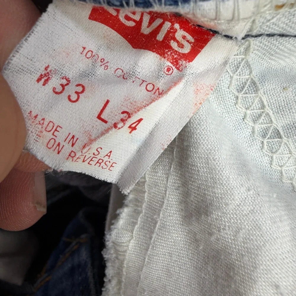 Levi's 517 Jeans Mens 32x34 Blue Orange Tab Vintage 80s Made in USA Bootcut
